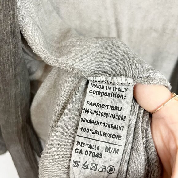 Epoca Gray Chiffon Jersey Knit Open Front Cardigan Lagenlook Artsy - Size Medium - Picture 3 of 4